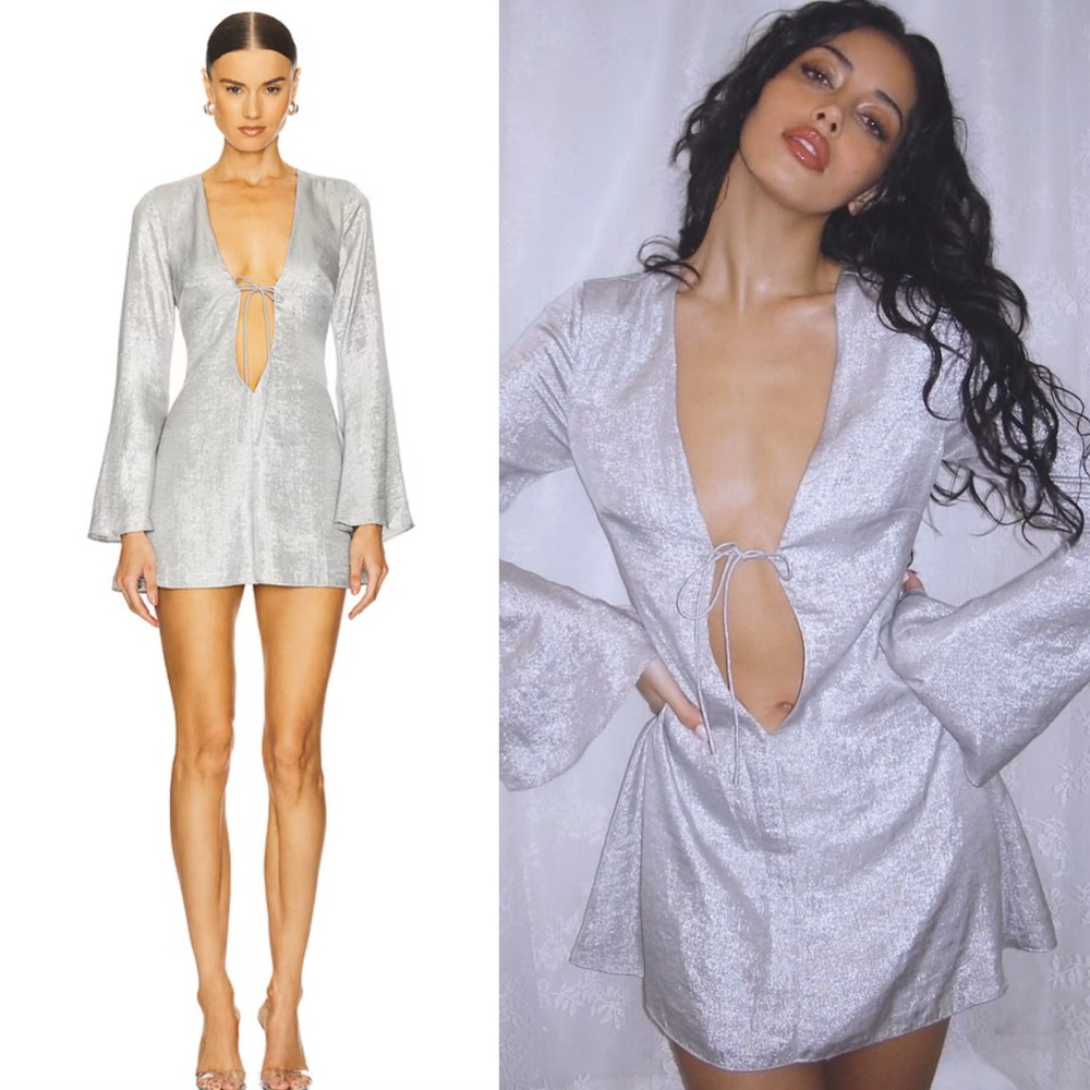 LOBA Lizzie Mini Dress in Silver Size XS NEW! New with tags!